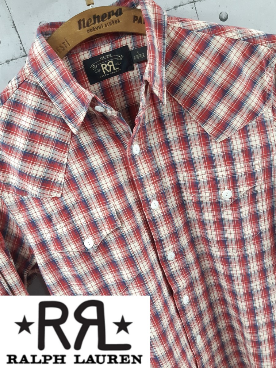 SALE！売り切り！S RRL ヨーク切り返し チェックシャツ コットン ネルシャツ ダブルアールエル RALPH LAUREN ラルフローレン の画像1