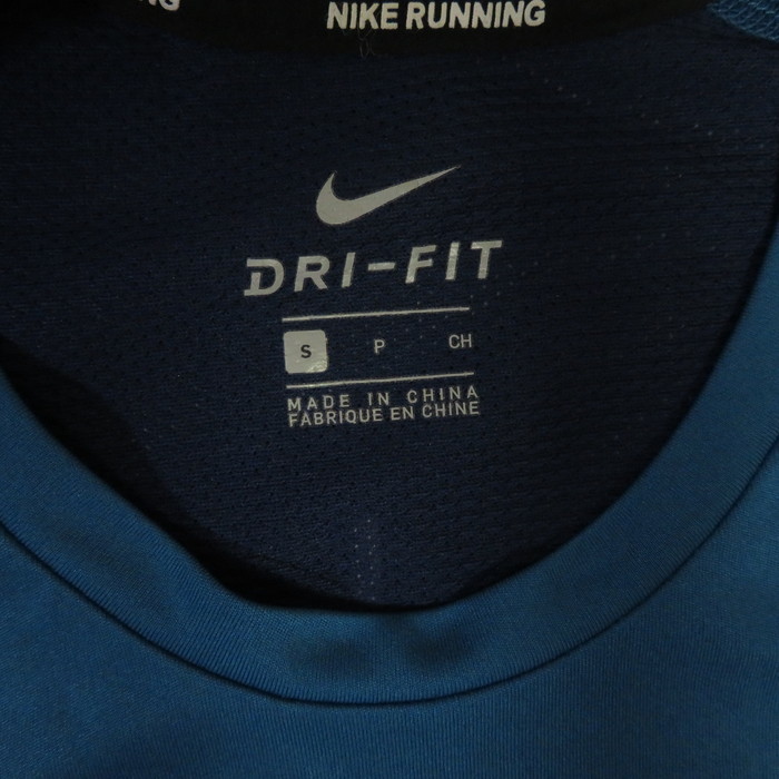 古着 メンズS NIKE/ナイキ ポリエステルTシャツ 半袖 スポーツ ジム ジョギング トレーニング ランニング ネイビー 833592-457_画像10