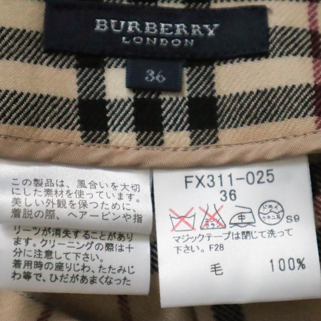 【極美品】バーバリーロンドン/BURBERRY LONDON レース刺繍プリーツスカート ノバチェック ラップスカート 花柄刺繍