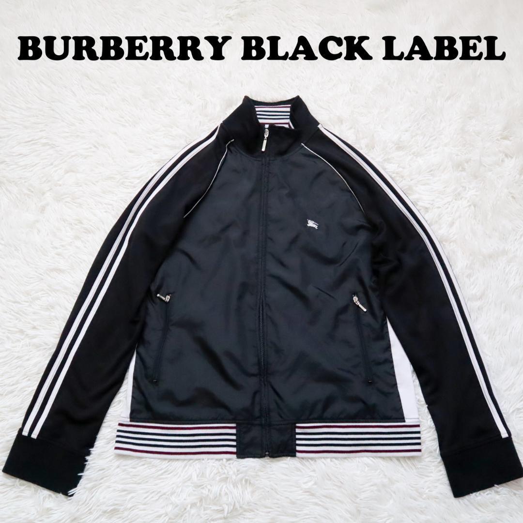 バーバリーブラックレーベル/BURBERRY BLACK LABEL トラックジャケット ジャージ サイドライン ホースロゴ刺繍 ボーダー