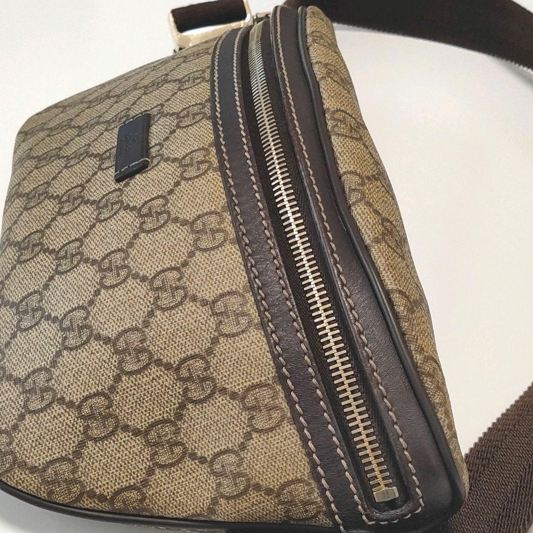 新品 新古 付属 グッチ GUCCI アイコン ＧＧ総柄 PVC 加工 ボディバッグ レザー 本革 部位メンズ 兼用 バッグ ウエストバッグ イタリア製_画像7