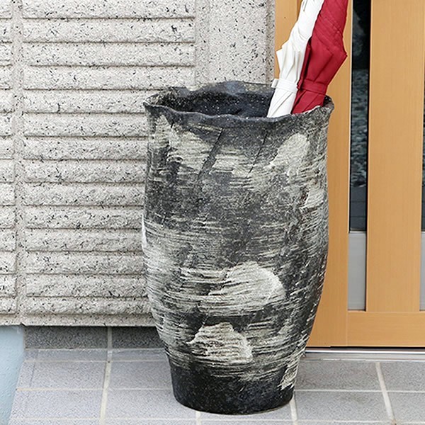 傘立て 陶器 おしゃれ 信楽焼 かさたて 和風 傘立て 傘入れ モダン 黒