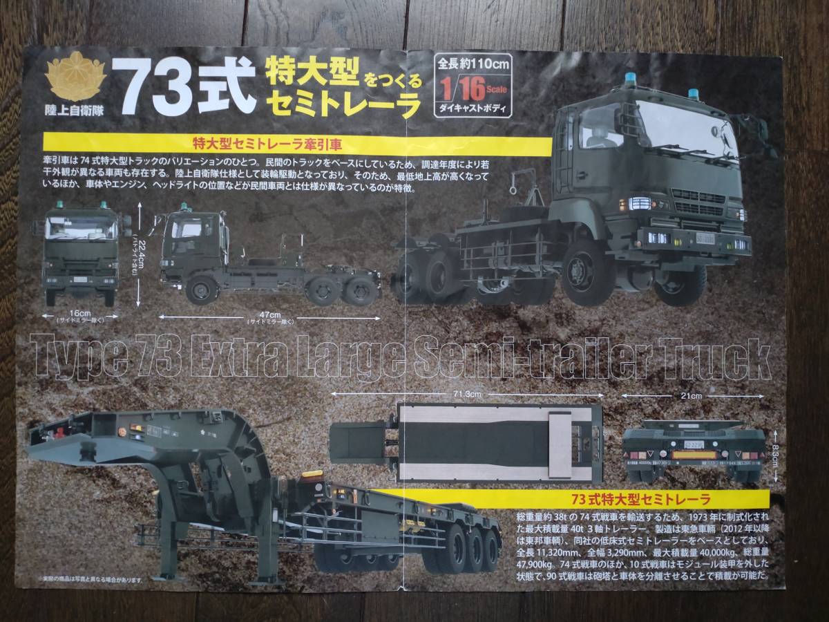 1/16アシェット 陸上自衛隊73式セミトレーラー完成品 1/16アシェット 陸上自衛隊73式セミトレーラー完成品