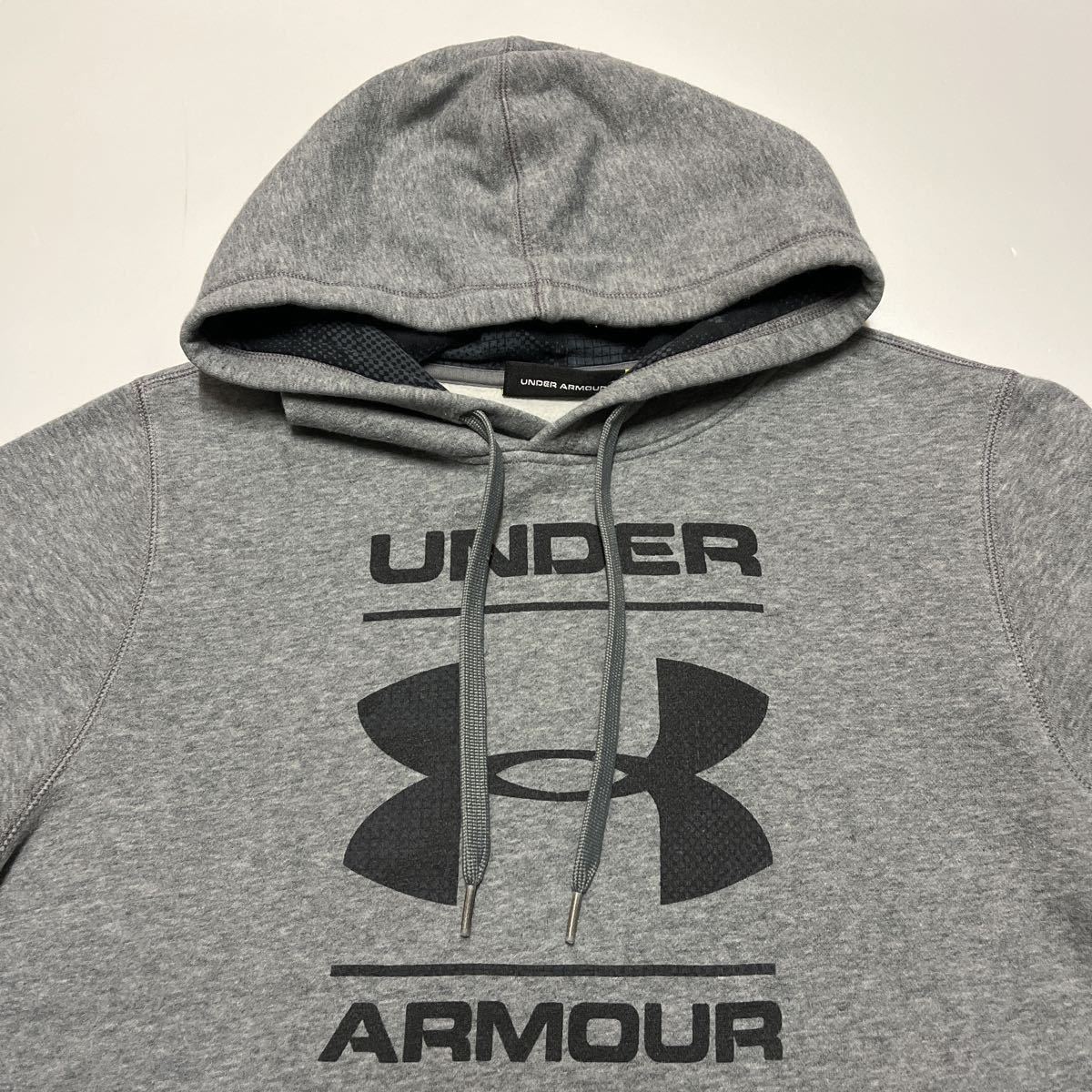 UNDER ARMOUR Under Armor UA rival cotton block Logo pull over fender -ti gray M