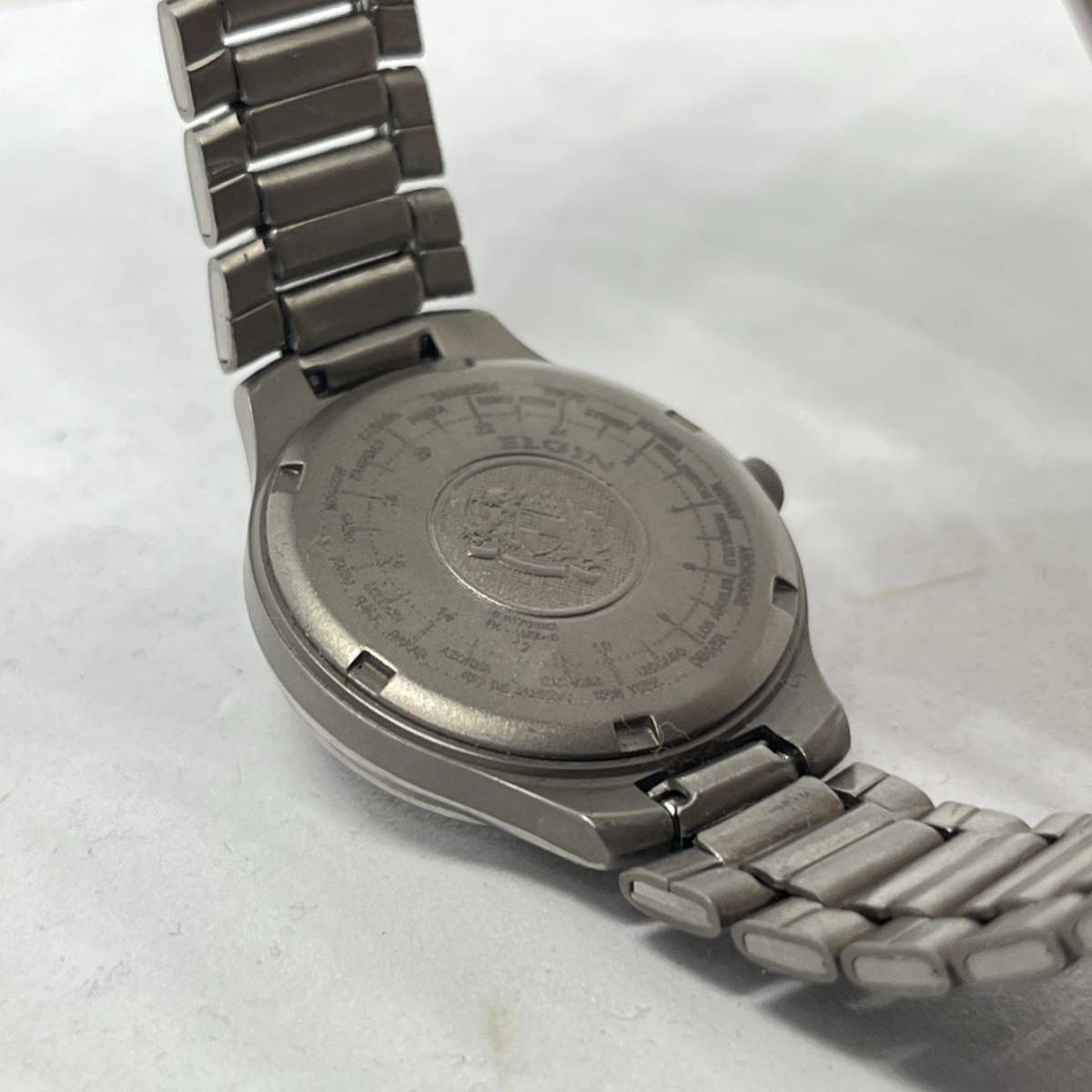【1円スタート】エルジン　ELGIN 　腕時計　アナログ　クォーツ　ソーラー　チタン　_画像6