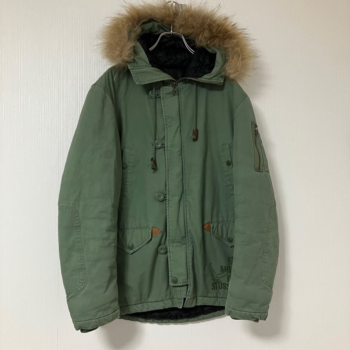 希少 old stussy ミリタリージャケット N-3B キルティング ファー