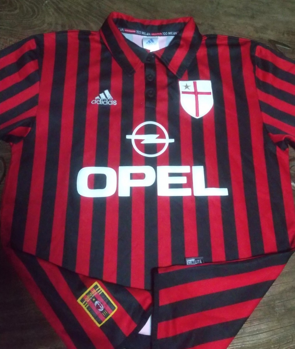 値下げ交渉 99-00 100th ACミラン adidas OFFICIAL SHIRT MADE 値下げ交渉 99-00 100th ACミラン adidas OFFICIAL SHIRT MADE