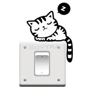 [ new goods ] lovely cat switch sticker Home equipment ornament ...Zzzzzz