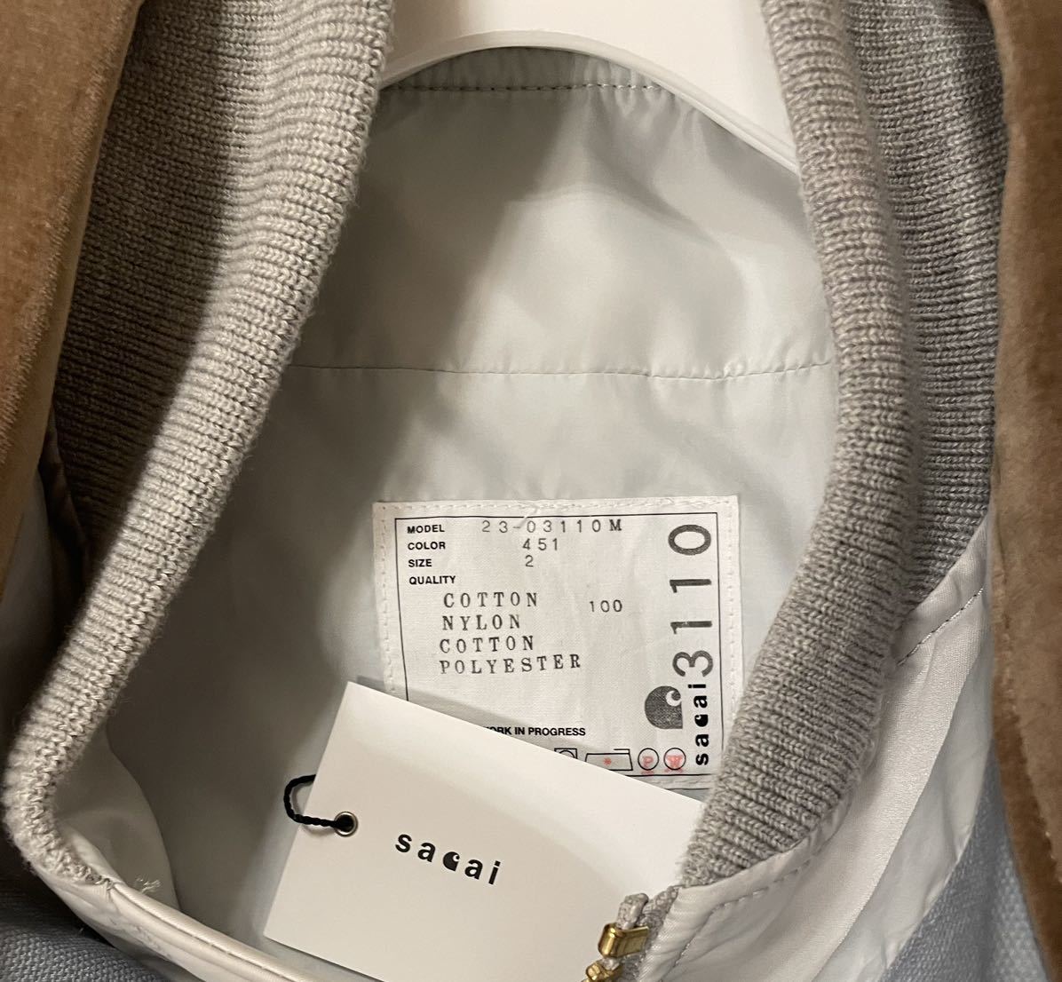 sacai Carhartt WIP Canvas x MA-1 Jacket Michigan サイズ2 sacai Carhartt WIP Canvas x MA-1 Jacket Michigan サイズ2