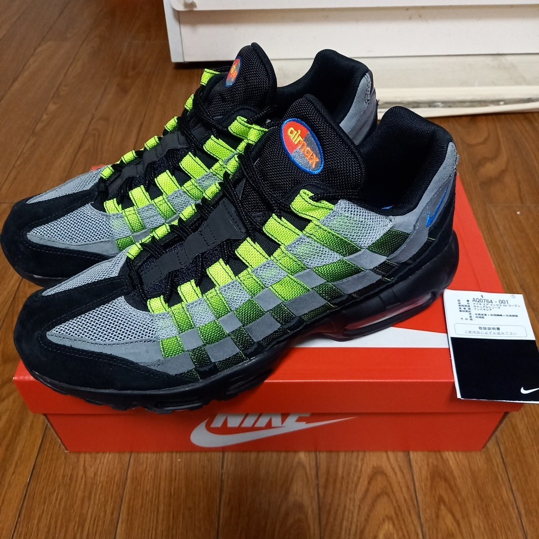 28.5cm NIKE AIR MAX 95 WOVEN ナイキ エア マックス ウーブン USED 箱付 VOLT 黒タグ ランニングシューズ_画像1