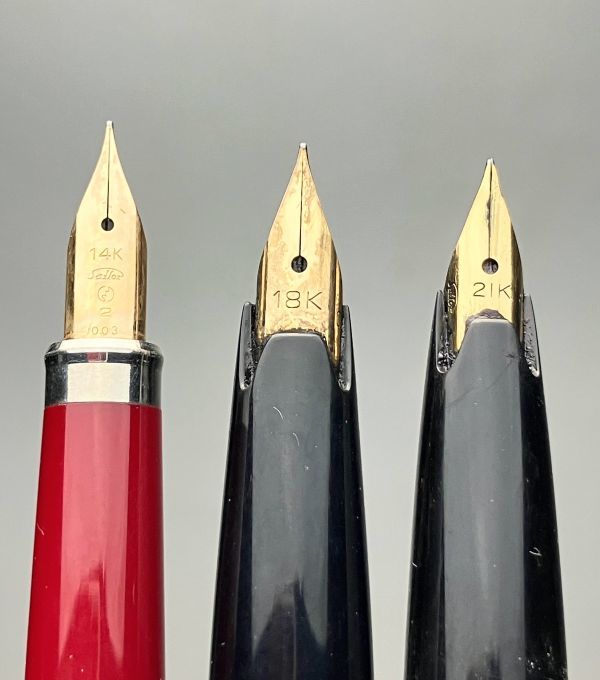 まとめ売り Sailor セーラー 3本 ペン先 14k 18k 21k 万年筆 高級筆記