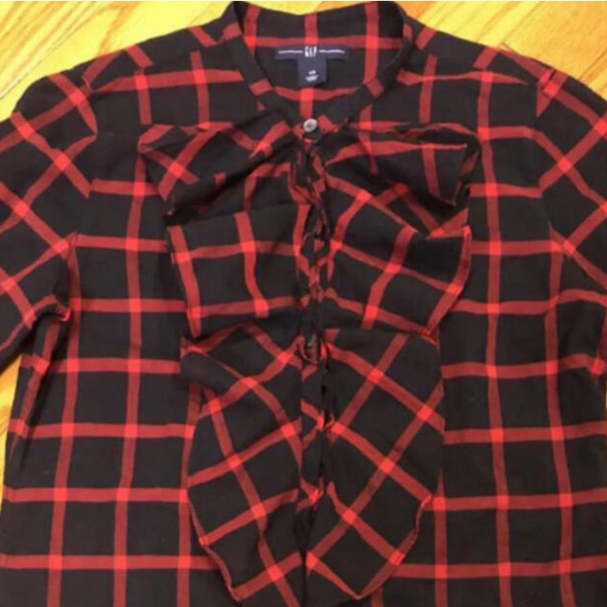 黒赤　チェックシャツ　gap【値下げ】