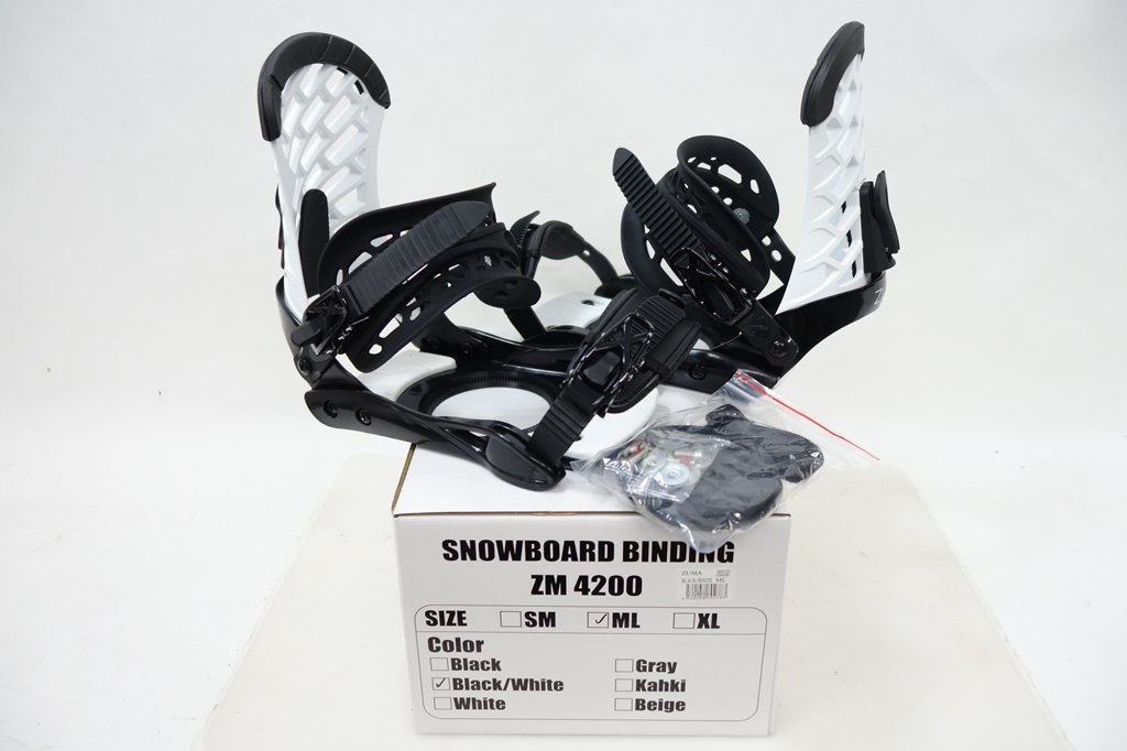 新品 2022-2023年モデル ZUMA ZM4200 スノーボード ビンディング 25.5-28cm対応 ML共通サイズ ブラック/ホワイト_画像10