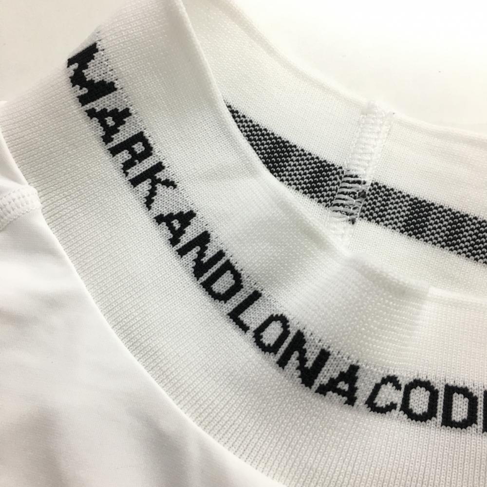 【超美品】マークアンドロナ 長袖ハイネックシャツ 白 ネック・袖口リブ メンズ 46 ゴルフウェア 2023年モデル MARK＆LONA_画像3