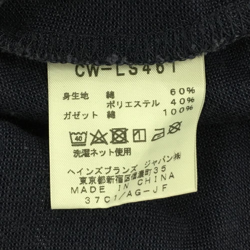 【美品】チャンピオン 長袖ハイネックシャツ ネイビー×白 ロゴ総柄 レディース LARGE ゴルフウェア Champion_画像5