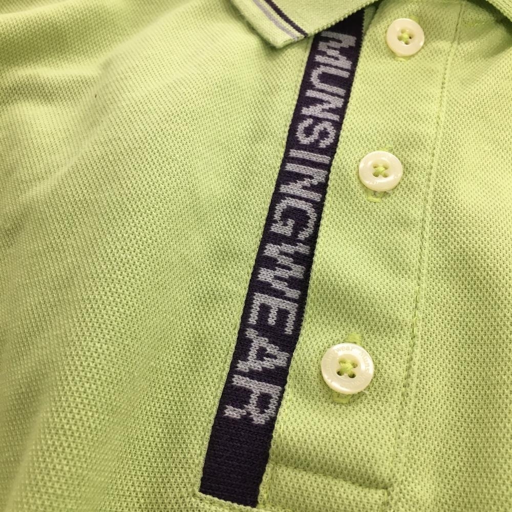 マンシングウェア 長袖ポロシャツ ライトグリーン 襟ライン 胸ポケット メンズ M ゴルフウェア Munsingwear_画像4