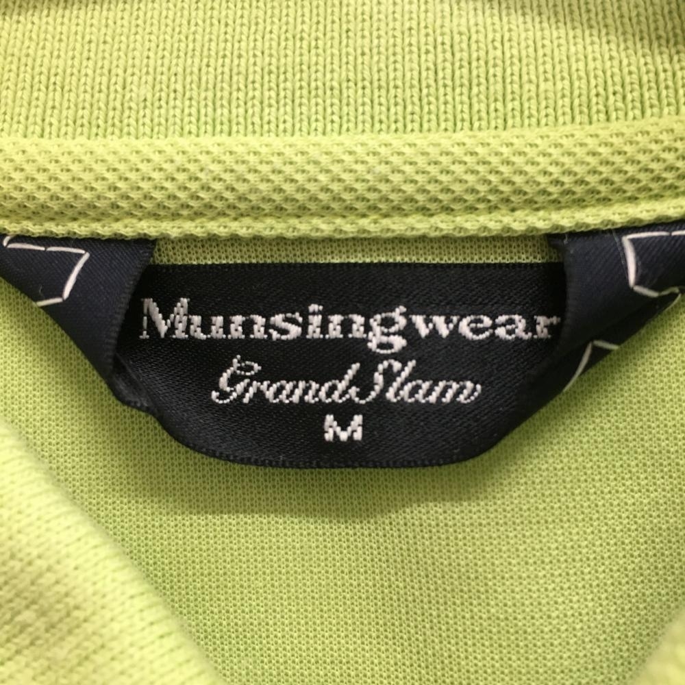 マンシングウェア 長袖ポロシャツ ライトグリーン 襟ライン 胸ポケット メンズ M ゴルフウェア Munsingwear_画像5