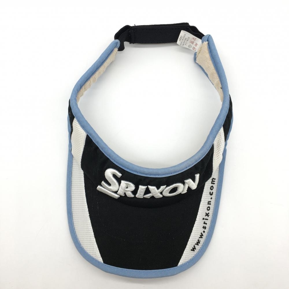  Srixon sun visor black × white × light blue solid Logo .... free size Golf wear SRIXON