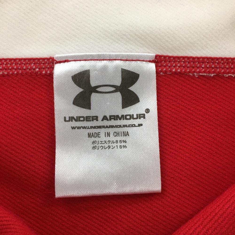 アンダーアーマー インナーシャツ 白×レッド メンズ LG ゴルフウェア UNDER ARMOUR_画像6