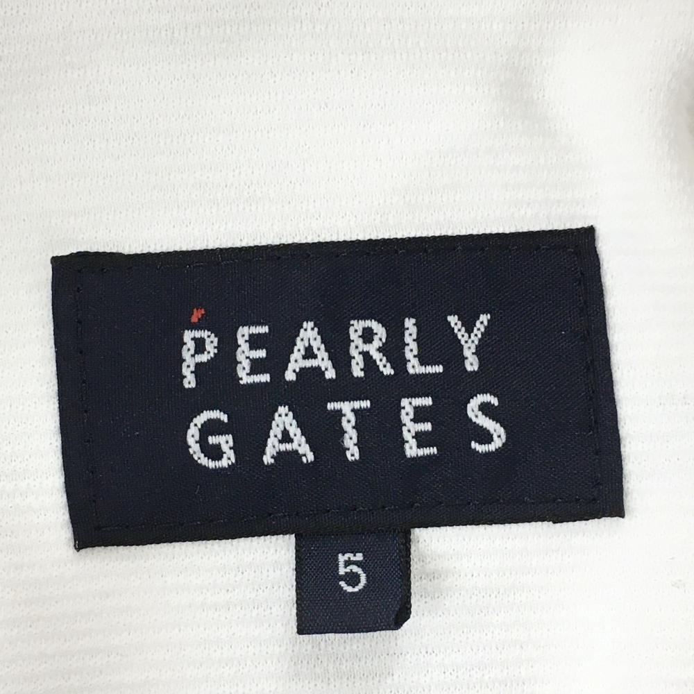 【超美品】パーリーゲイツ 半袖ポロシャツ 白×ネイビー イカリマーク メンズ 5(L) ゴルフウェア 2021年モデル PEARLY GATES_画像4
