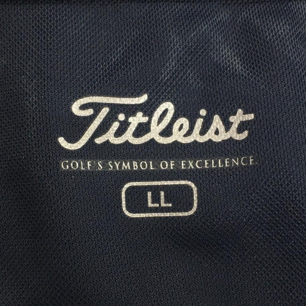 タイトリスト ノースリーブポロシャツ ネイビー×白 襟リーフ柄 レディース LL ゴルフウェア TITLEIST_画像4