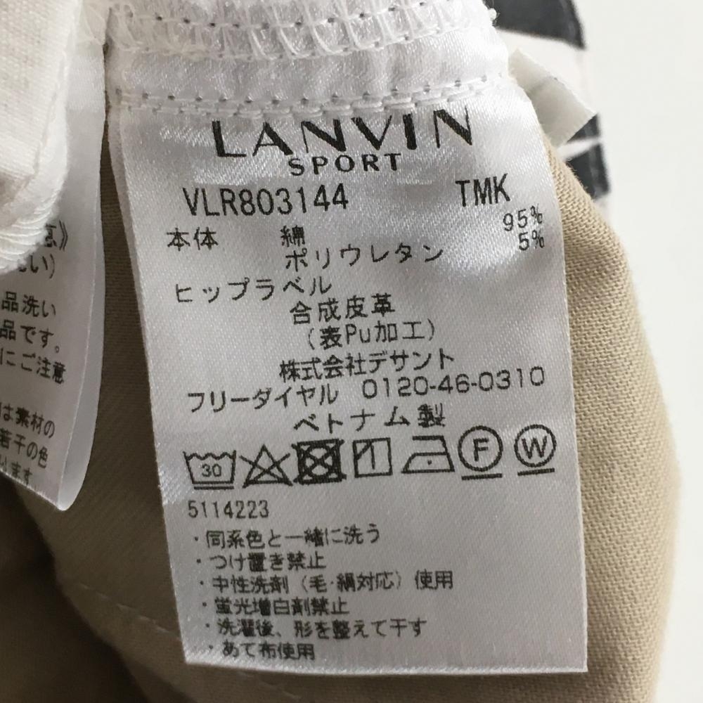 ランバンスポール パンツ 白×黒 ロゴ刺しゅう 5ポケット ストレッチ レディース 38(M) ゴルフウェア LANVIN SPORT_画像5