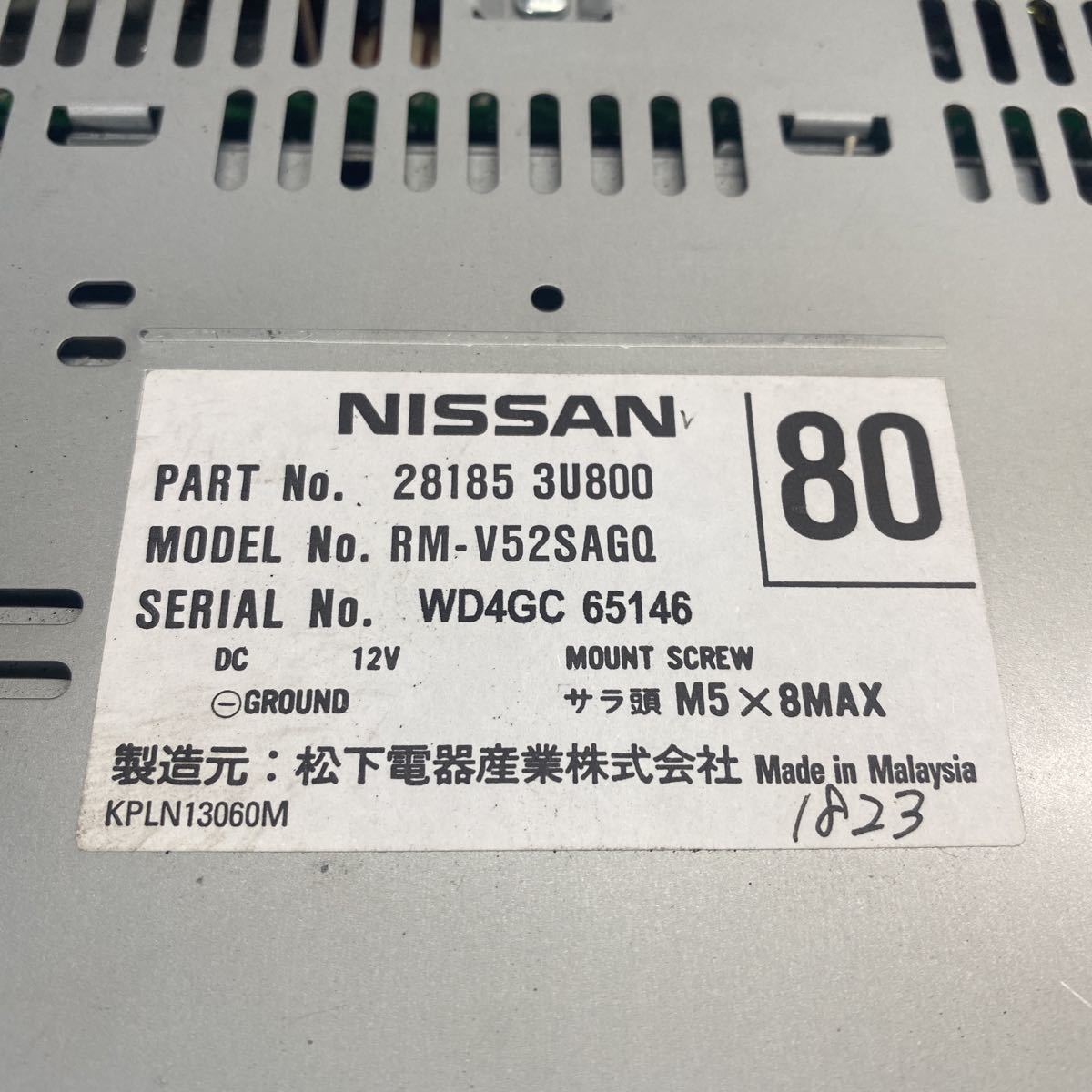 AV10-105 激安 カーステレオ NISSAN 日産 28185 3U800 RM-V52SAG0 WD4GC 65146 CD 確認用配線使用 簡易動作確認済み 中古現状品_画像5