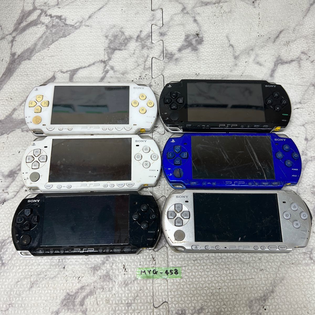 MYG-458 激安 ゲー厶機 PSP 本体 SONY PSP-1000 PSP-2000 PSP-3000 動作未確認 各2個ずつ 6点 まとめ売り ジャンク 同梱不可_画像1