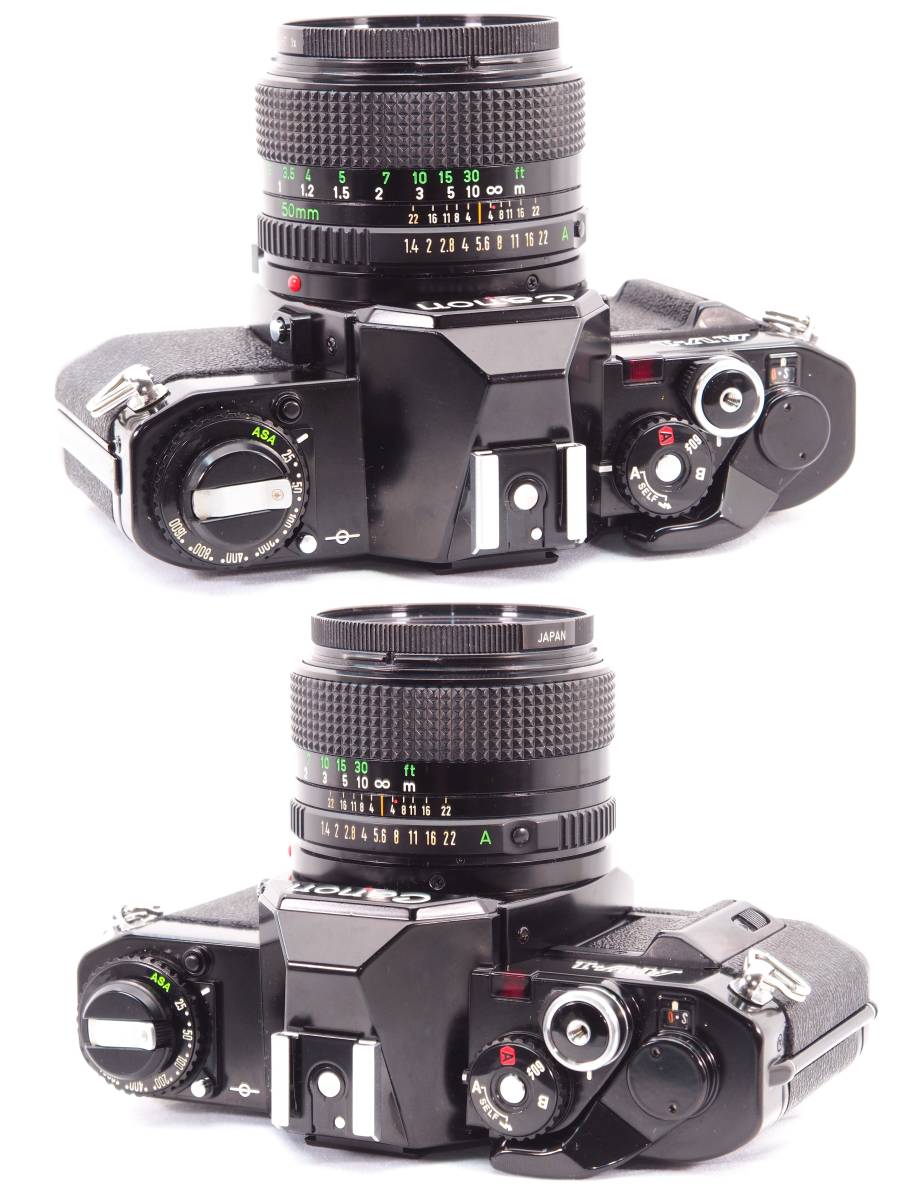Canon キヤノン AV-1 ブラック FD 50mm f1.4 分解整備済 1ヶ月の保証付です。_画像3