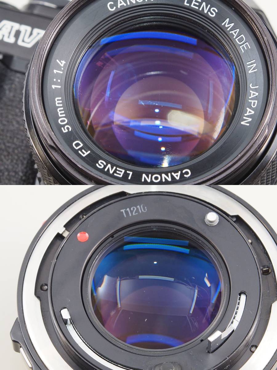 Canon キヤノン AV-1 ブラック FD 50mm f1.4 分解整備済 1ヶ月の保証付です。_画像8