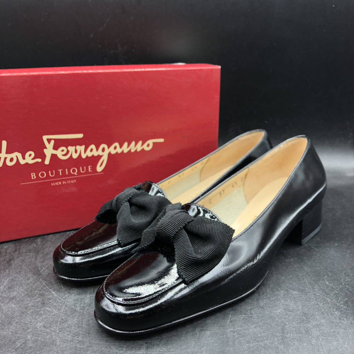超爆安 M1542 未使用 Salvatore Ferragamo サルヴァトーレフェラガモ リボン シューズ ヒール レディース 4.5D/21.5cm相当 ブラック 黒 自宅保管品 5以下 超爆安 M1542 未使用 Salvatore Ferragamo サルヴァトーレフェラガモ リボン シューズ ヒール レディース 4.5D/21.5cm相当 ブラック 黒 自宅保管品 5以下