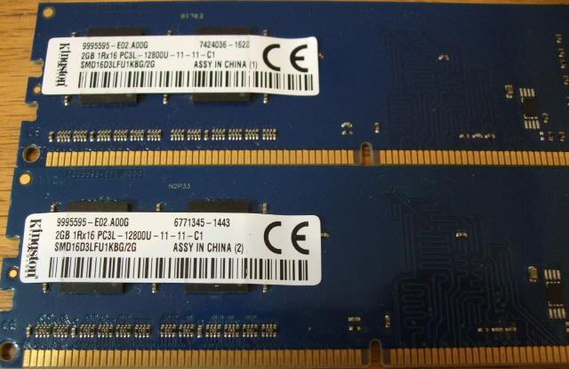 KINGSTON PC3L-12800 DDR3-1600 2GB 2枚 合計 4GB 即決! 44_023_画像3