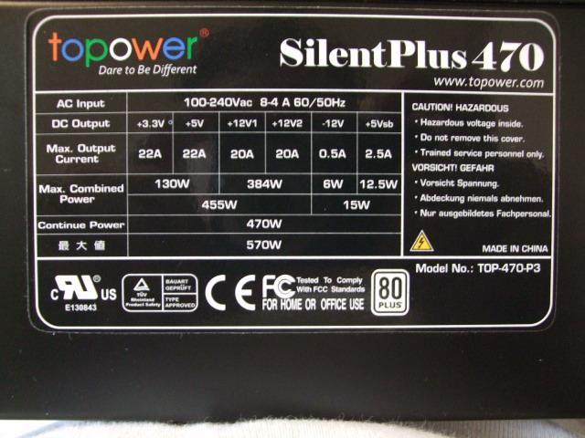 TOPOWER ATX 電源ユニット TOP470-P3 470W 80PLUS 即決! 44_016_画像3