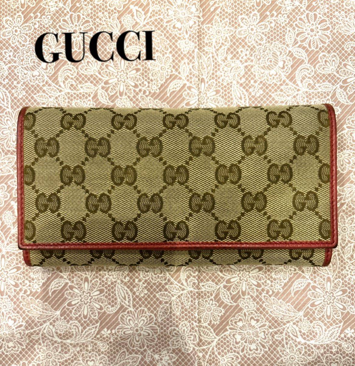 正規品 外見美品☆ グッチ長財布 グッチキャンバス GUCCI 説明欄お読み下さい※服飾小物