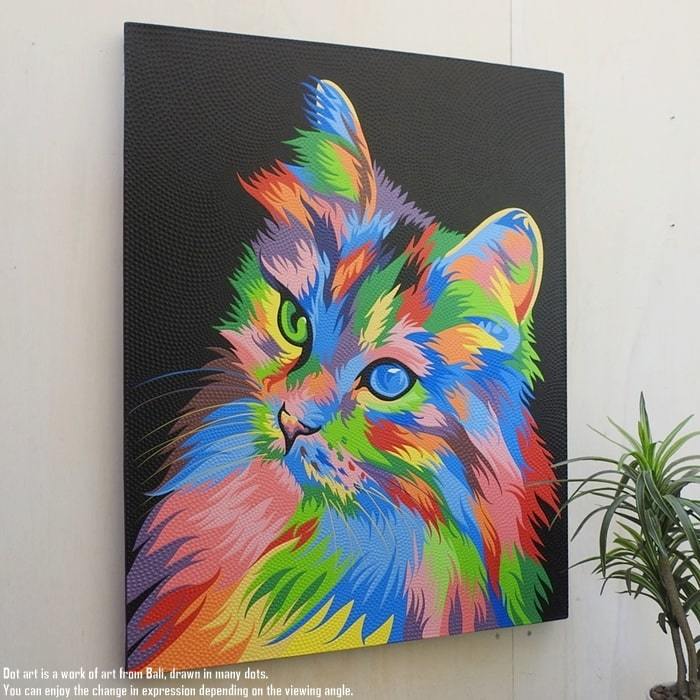  dot art 70cm × 90cm cat cat .. modern art hand .. picture art panel burr picture new building festival . present 