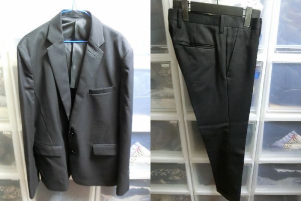 STUDIOUS スーツ シングル ジャケット パンツ 2/2 ブラック #104153011/104143013 ステュディオス