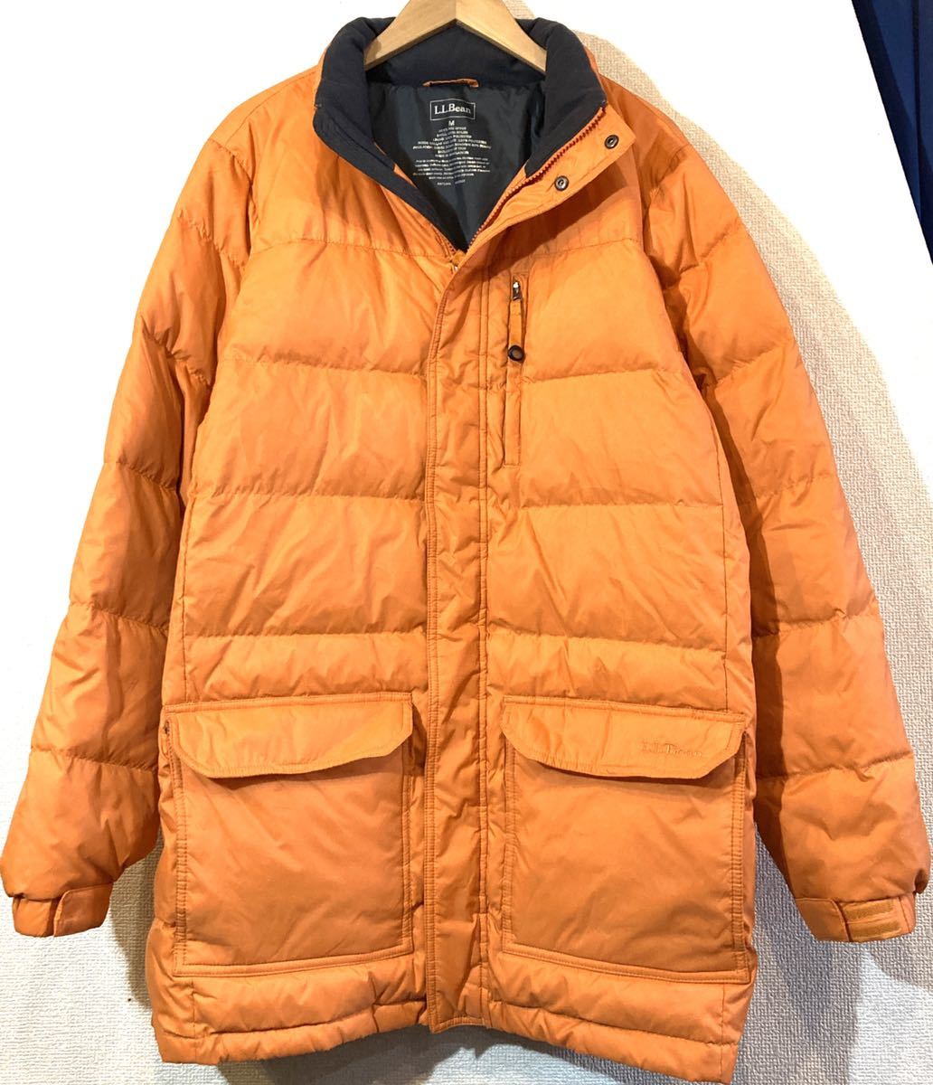 L.L.BEAN◎ダウンジャケット◎軽量◎羽毛使い◎グースダウン80%◎ビッグサイズ◎エルエルビーン◎定価2万円◎オレンジ◎柿