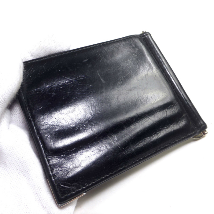 プラダ （PRADA） マネークリップ 二つ折り コンパクト 財布 札入れ NERO メンズ（中古）_画像6