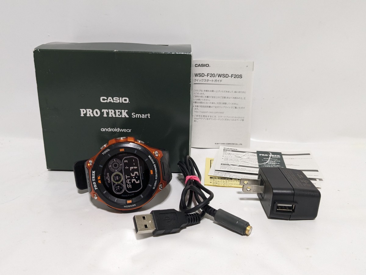 CASIO カシオ PROTREK WSD-F20 スマートウォッチ 充電式 腕時計 プロトレック メンズ ブラック オレンジ デジタル 箱付き