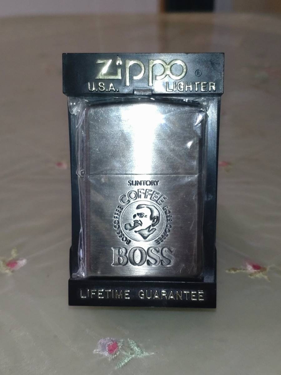 ZIPPO ジッポ ジッポー ジッポライター 1998年製　SUNTORY BOSS ボス オイルライター　サントリー　懸賞品　当選品　未使用品 父の日_画像1