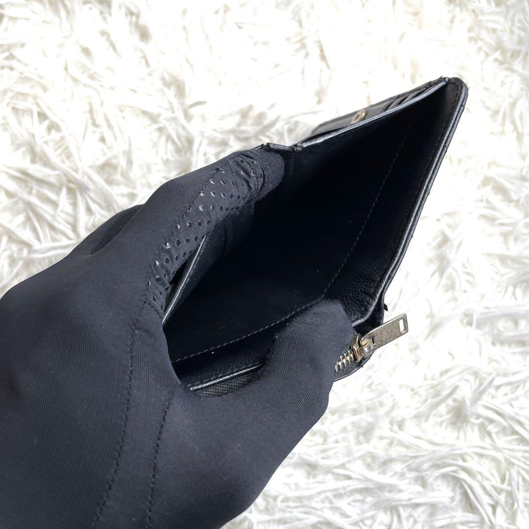 人気品 / YSL SAINT LAURENT イヴサンローラン モノグラムコンパクトジップアラウンドウォレット 二つ折り財布 ブラック 403723_画像4