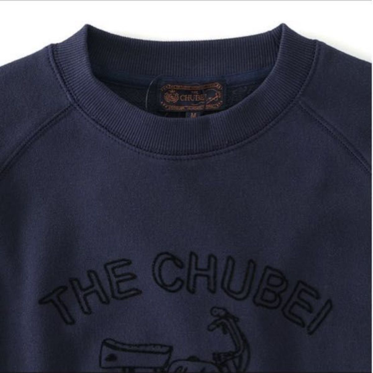 新品【CHUBEI】チュウベイ2023年バイクプリントスウェットXL(ネイビー)クルーネックトレーナープルオーバー裏毛