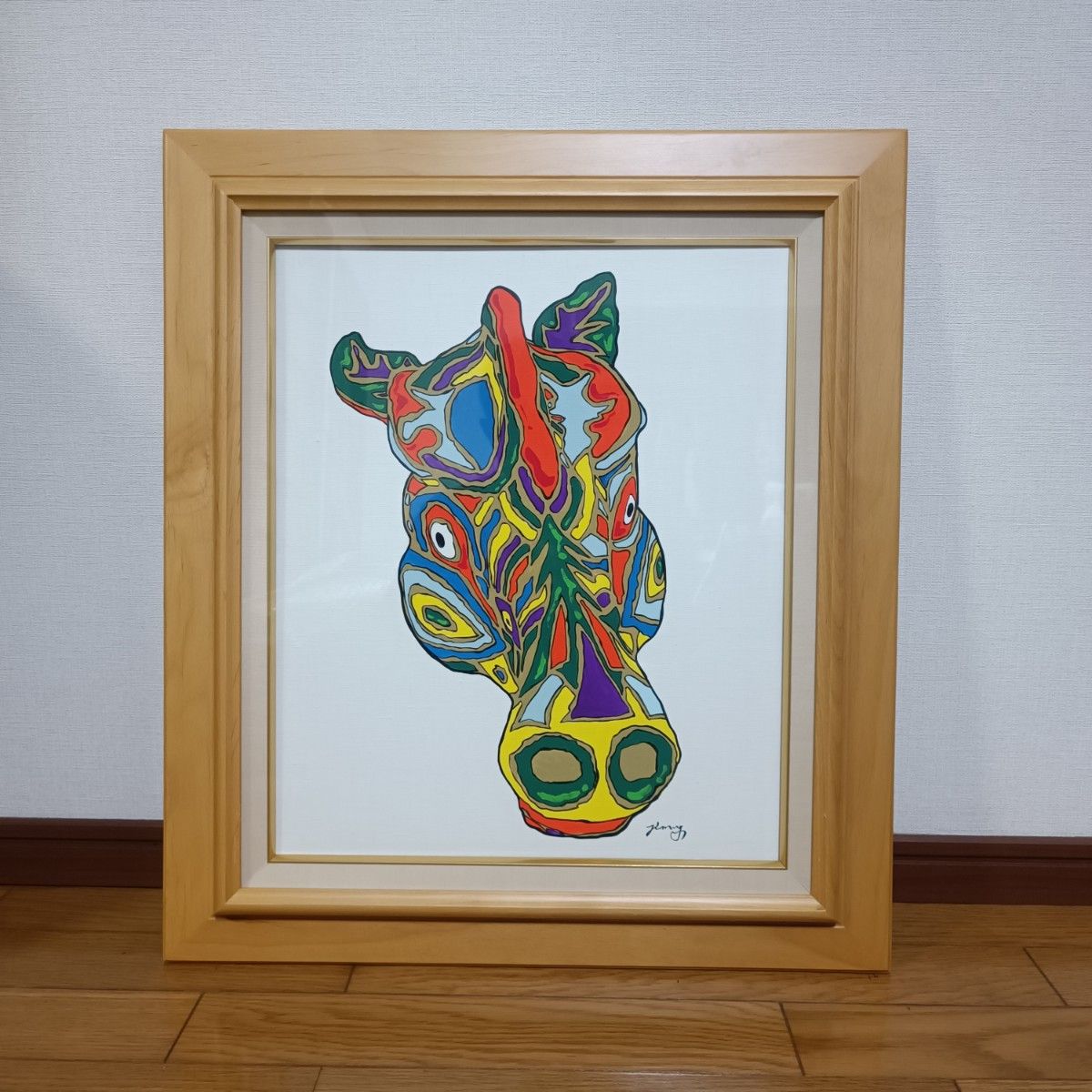 希少 絵画 ジミー大西 ゴール直前 肉筆保証 サイン有り 額縁付 希少 絵画 ジミー大西 ゴール直前 肉筆保証 サイン有り 額縁付