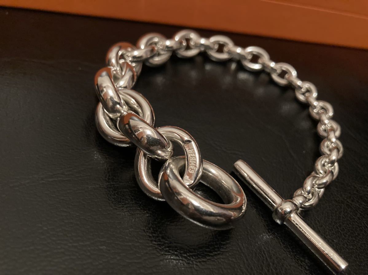 新品磨き済み Vintage Hermes crescendo bracelet エルメス クレッシェンド ヴィンテージ ブレスレット アクロバット アレアの画像2