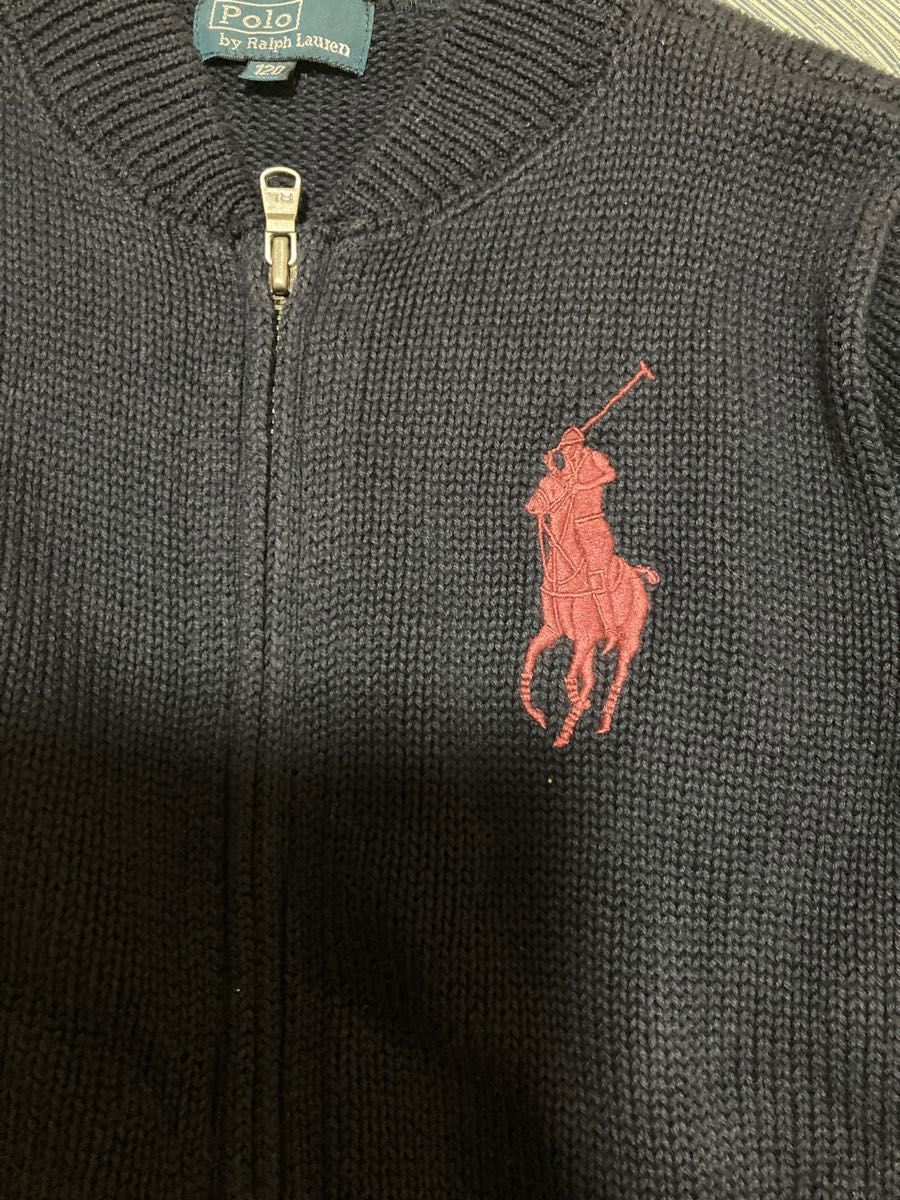 ラルフローレン　ニット　紺　ジャンバー　キッズ　ジャケット　120 ビッグポニー RALPH LAUREN ニットセーター