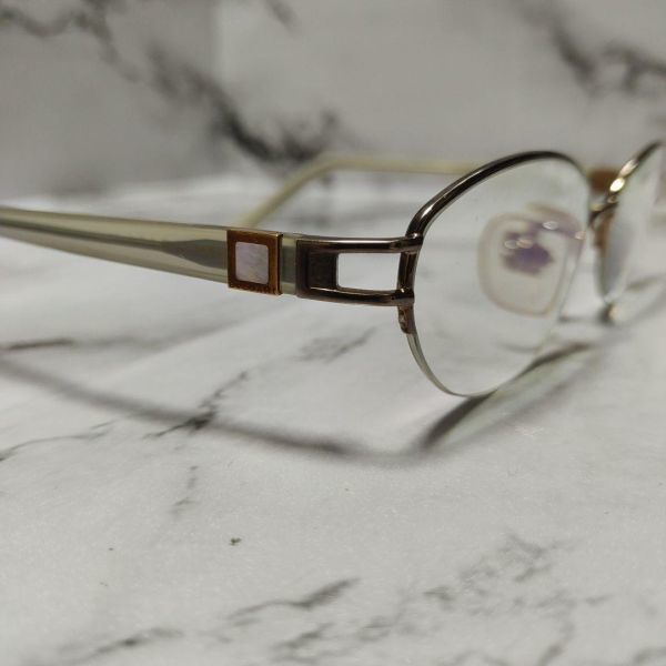 1881超美品　ブルガリ　420　眼鏡　メガネ　ハーフリム　度強　大理石_画像8