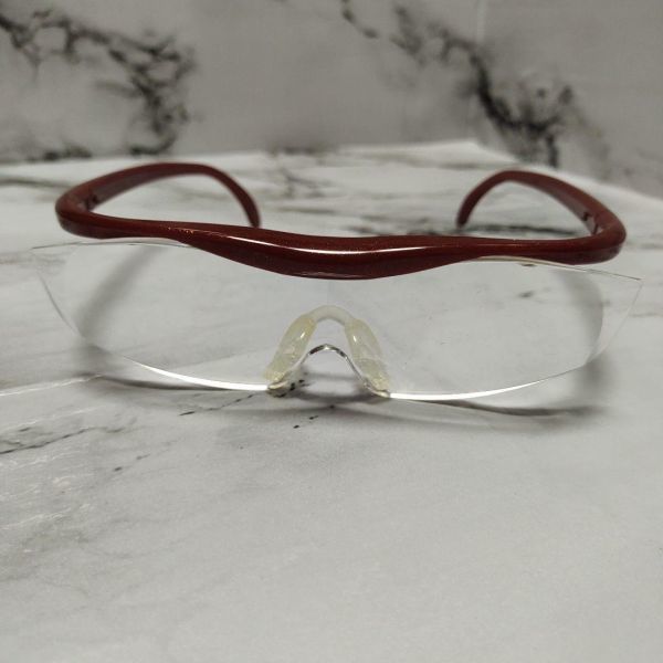 1908超美品　ハズキルーペ　メガネ　眼鏡　度強　レッド　ラメ　ユニセックス_画像9