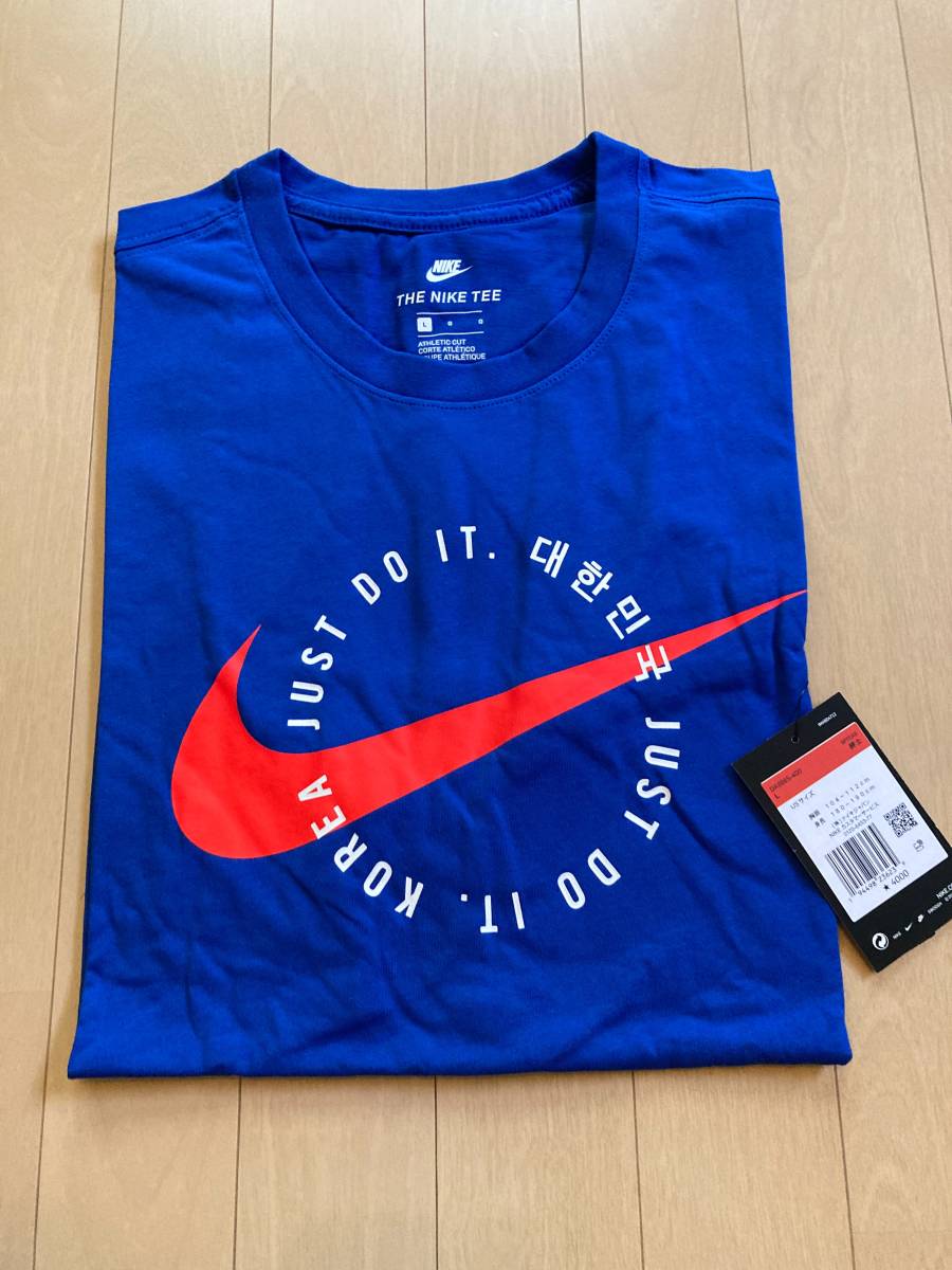 【新品未開封】NIKE ビッグスウォッシュ Tシャツ ブルー レッド XL相当 Lサイズ ナイキ メンズNSW KOREA 韓国 BTS Newjeansオリンピック_画像1