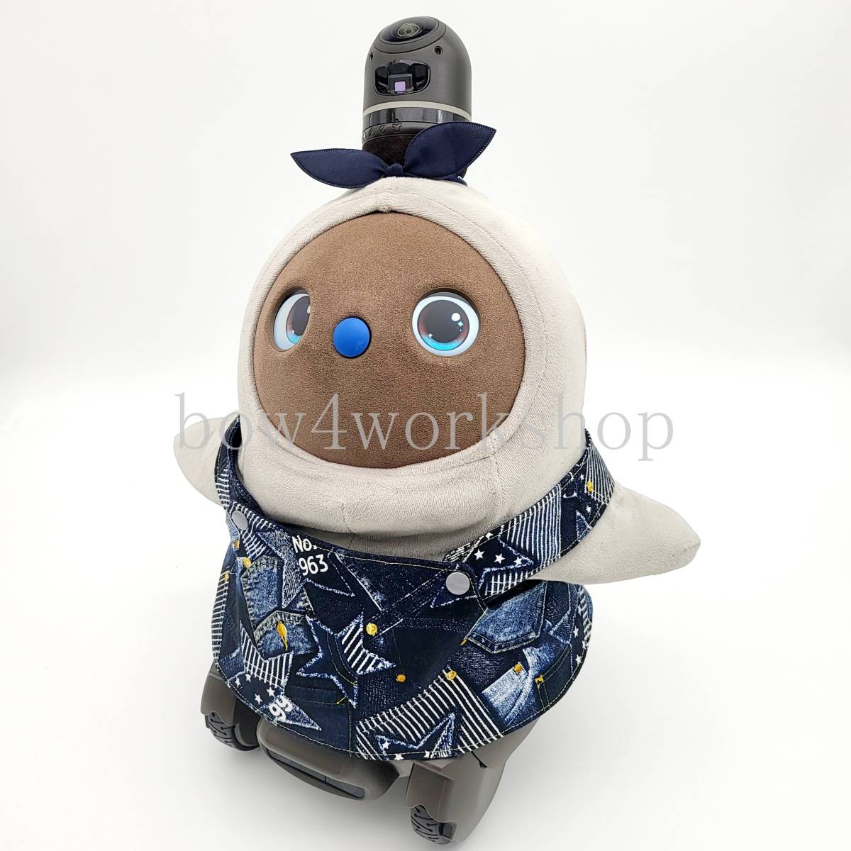 【完売】  LOVOT ラボットの服 チェック柄＆お花刺繍リバーシブル着回し クラフト・布製品