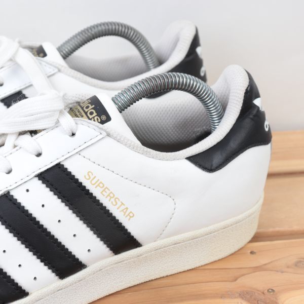 z7520 アディダス スーパースター US7 1/2 25.5cm/白 ホワイト 黒 ブラック adidas SUPERSTAR メンズ スニーカー 中古_画像6